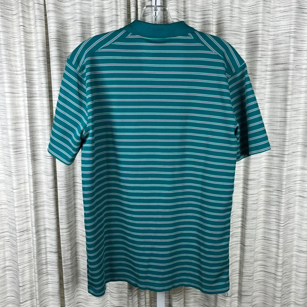 Nike Dri-FIT Mens Striped Golf Polo Shirt Teal‎ Pink DH0829-367 Size S